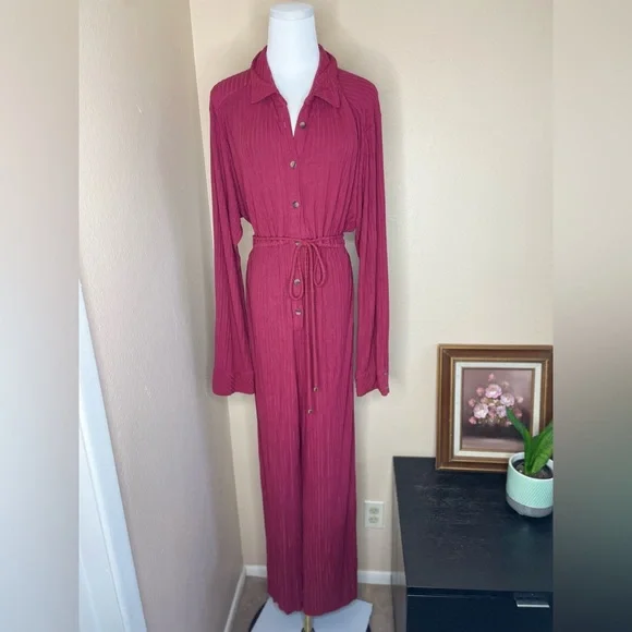 Free People Elai one piece Jumpsuit size Lg - Picture 3 of 10